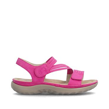 Rieker Twin Velcro Cross Strap Sandal - Fuchsia